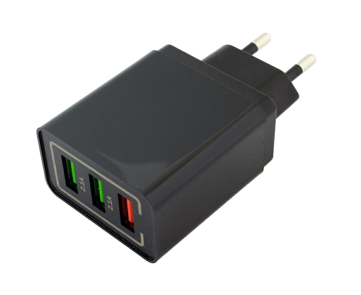 LED21 PLP37C QUICK CHARGE 3.0 Nabíjecí adaptér 3xUSB černá