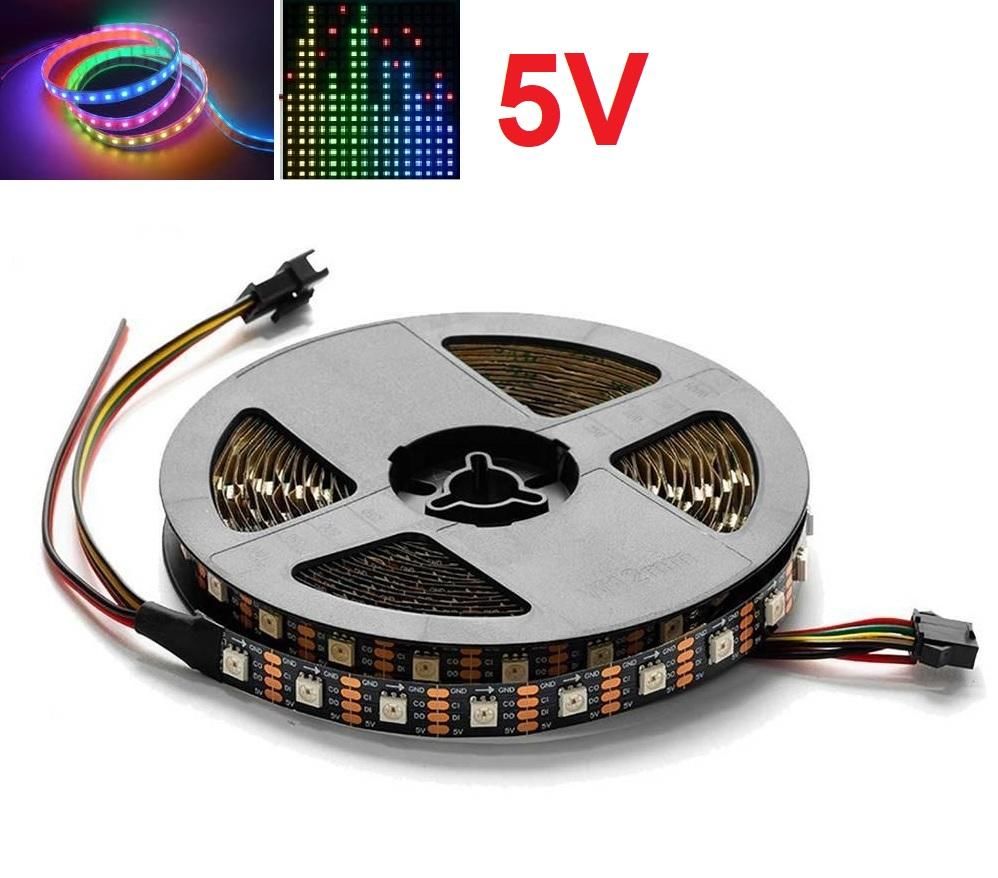 Optonica Digitální RGB LED pásek 5m 5V 30 Pixels 8W/m