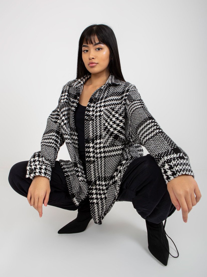 Černo-bílá károvaná teplá košile -DN-KS-3964.45-pattern Velikost: S