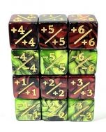 Dice4friends Dice Set D6: Counterdice +/- Mix Red + Green (12x)