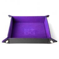 Metallic Dice Games Velvet Folding Dice Tray (Purple) with Leather Backing