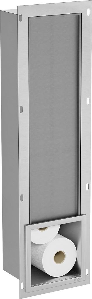 MEXEN X-Wall-B modul na toaletní papír s uložným prostorem, nerez 1915