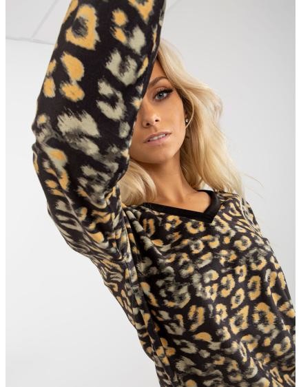 Dámský komplet s mikinou RUE PARIS černo-žlutý