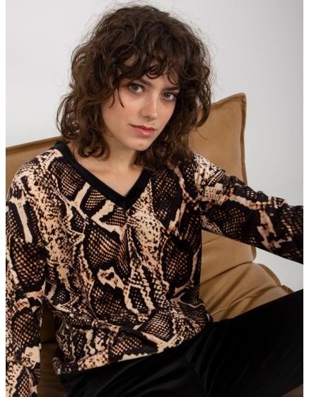 Dámský komplet s kalhotami RUE PARIS světle béžový a černý