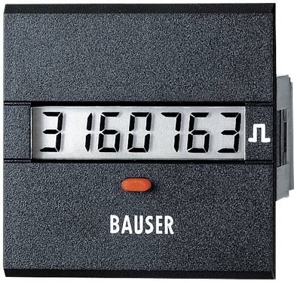 Počítadlo provozních hodin Bauser 3801.3.1.0.1.2 AC, 115 - 240 VAC, 45 x 45 mm, IP54