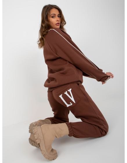Dámská souprava oversize s potiskem TREASURE tmavě hnědá