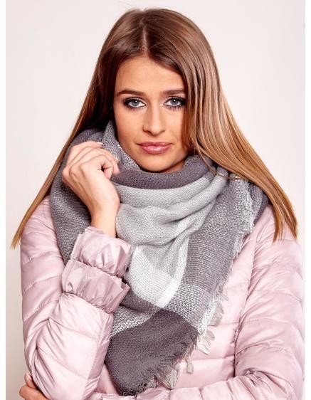 Dámský šál pletený JORDYN tmavě šedý