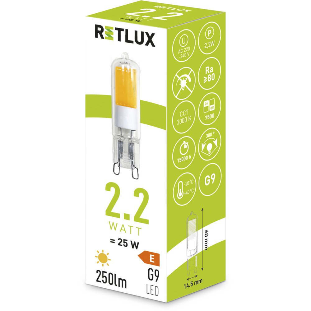 RLL 455 G9 COB 2,2W LED WW RETLUX