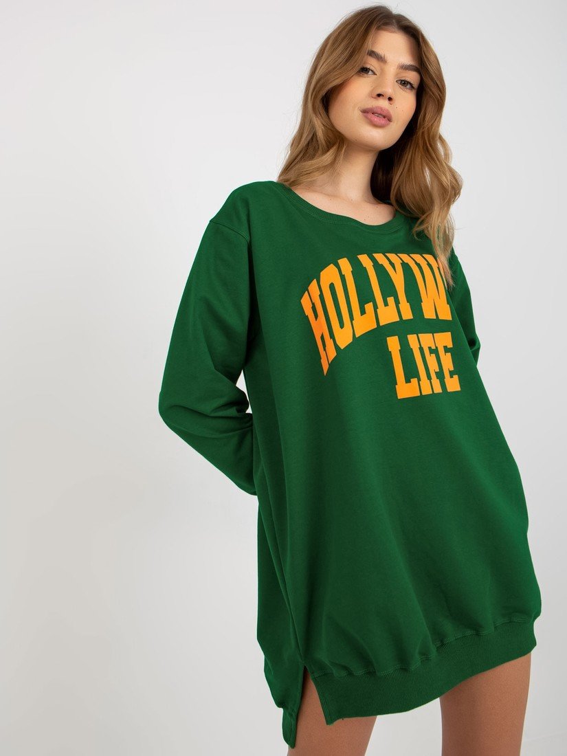 MIKINOVÉ ŠATY HOLLYWOOD LIFE - ZELENÁ/ORANŽOVÁ -VI-BL-3102.01P-GREEN Velikost: ONE SIZE