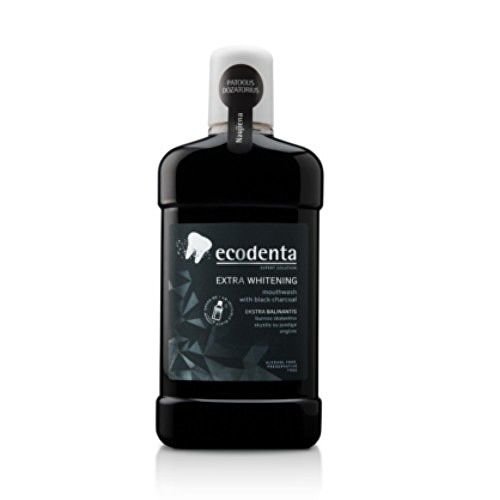 Ecodenta Extra bělicí ústní voda s černým uhlím (Extra Whitening Mouthwash With Black Charcoal) 500 ml