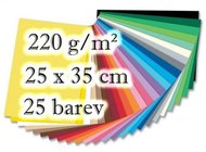 Folia - Max Bringmann Barevné papíry (karton) - 220 g/m2, 25 listů, 25 barev, 25 x 35 cm