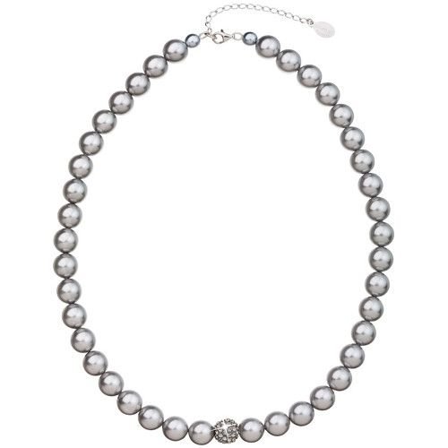 Evolution Group Perlový náhrdelník šedý s krystaly Swarovski 32011.3