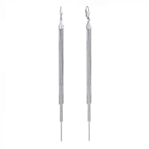 Dlouhé stříbrné řetízkové náušnice 14 cm
