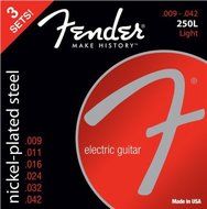 Fender 250L Electric Nickel Plated Steel Ball End 9-42 3 pack