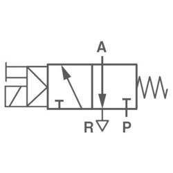 Mechanicky odolný ventil pneumatiky Norgren V51B417A-A213J, 24 V/DC, G 1/4, 3/2cestný, materiál pouzdra hliník, těsnicí materiál NBR, v klidové poloze uzavřený