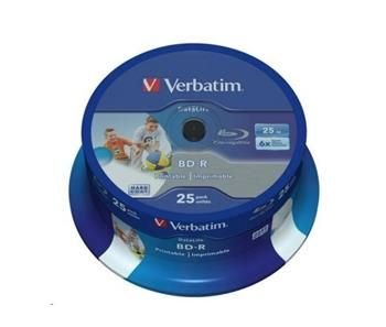 VERBATIM BD-R SL Datalife 25GB 6x WIDE PRINTABLE spindle 25pck/BAL
