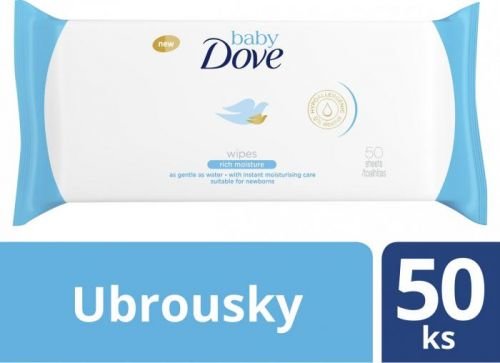 Dove Baby vysoce hydratační vlhčené ubrousky pro miminka (50)