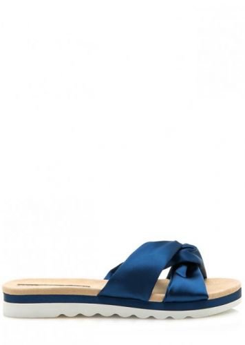 Modré saténové pantofle Maria Mare - 36
