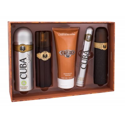 Cuba Gold EDT dárková sada M - Edt 100ml + 100ml voda po holení + 200ml sprchový gel + 200ml deodorant + 35ml edt