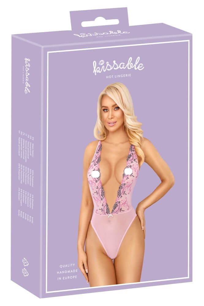 Kissable - rose embroidered body (pink)