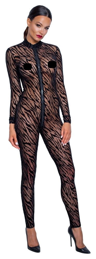 Noir - Tiger Stripe Long Jumpsuit (Black)