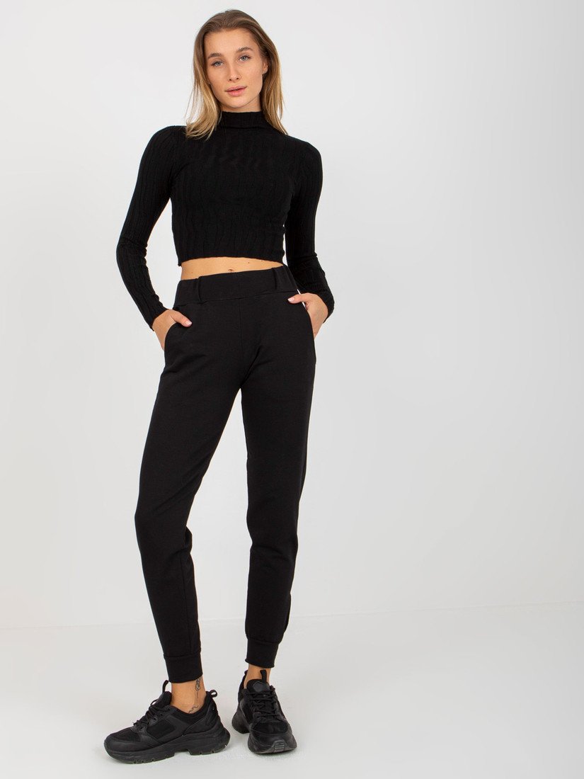 Black women's sweatpants without fastening OCH BELLA