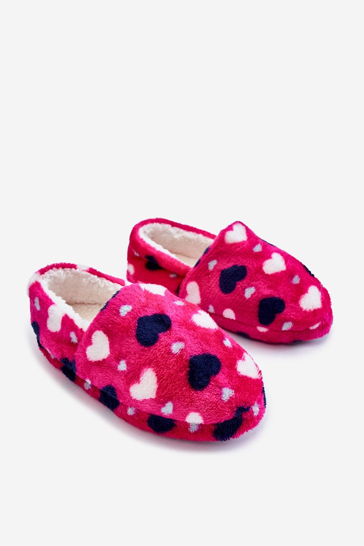 Children's Insulated Slip-On Slippers In The Heart Fuchsia Meyra