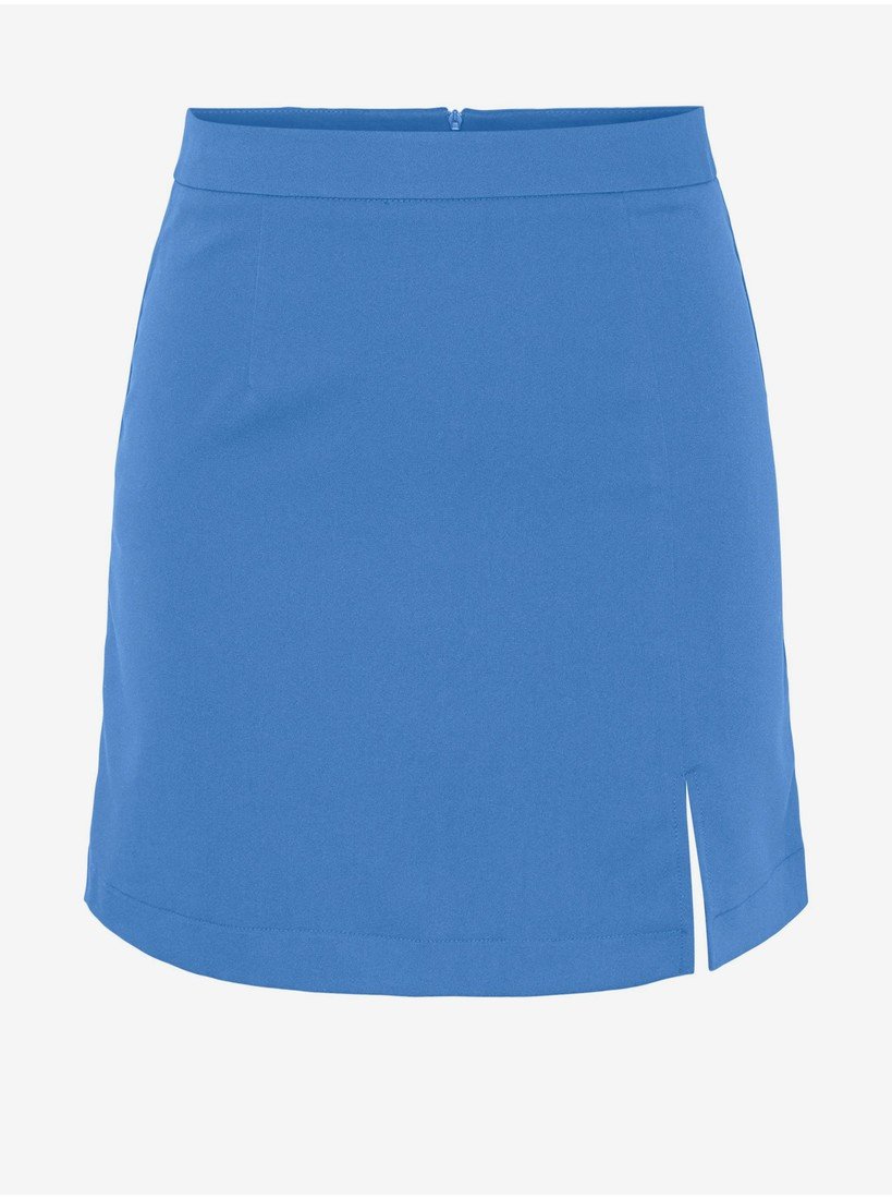 Modrá dámská mini sukně s rozparkem Pieces Thelma - Dámské