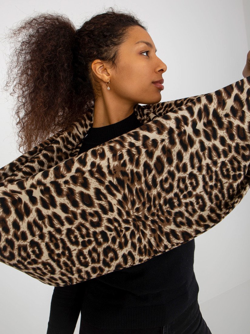 Women's beige leopard scarf