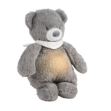 Nattou Noční světlo Sleepy Bear Cuddly Toy Grey