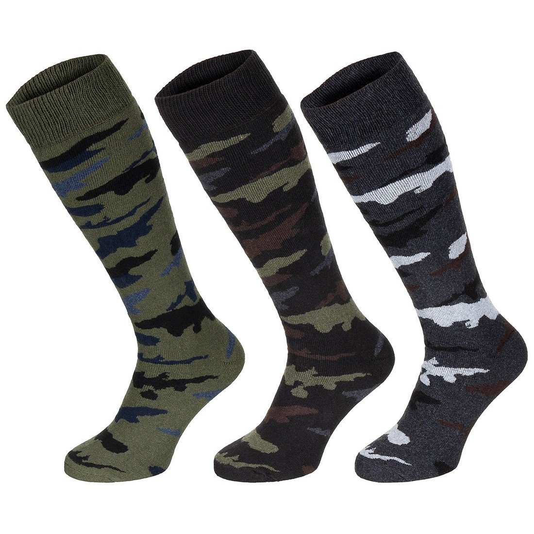 Ponožky zimní Fox Esercito 3 ks - olivové-šedé, 43-46