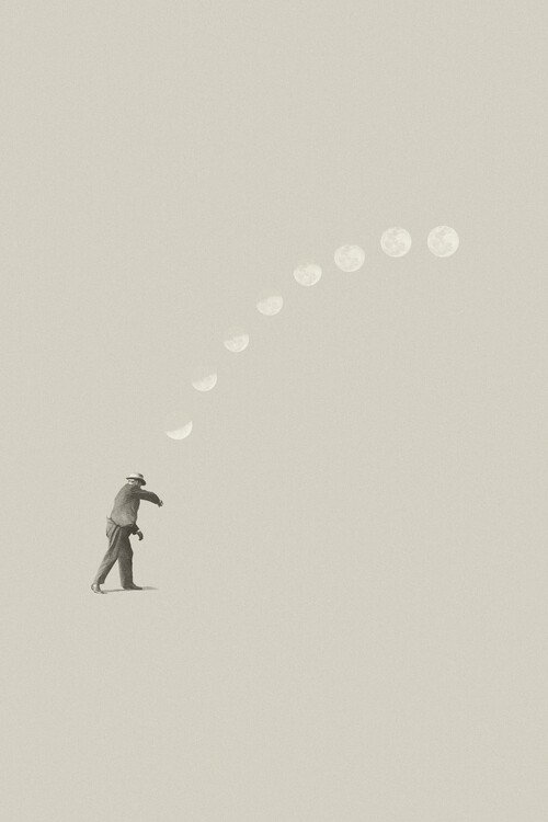 Maarten Léon Ilustrace Moon cycle, Maarten Léon, (26.7 x 40 cm)