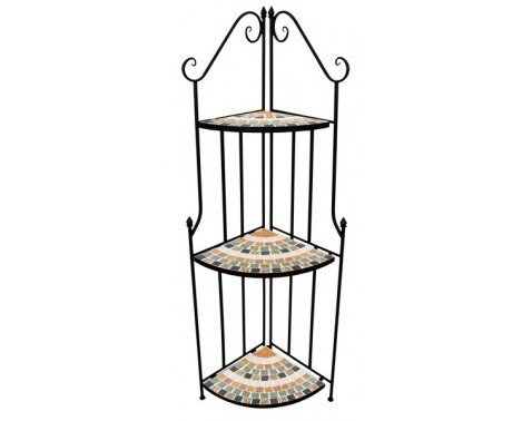 Rohový regál Mosaic, černý/zelený