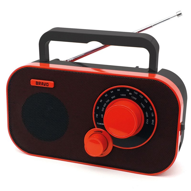 Bravo radiopřijímač B 5184 Přenosné rádio červená
