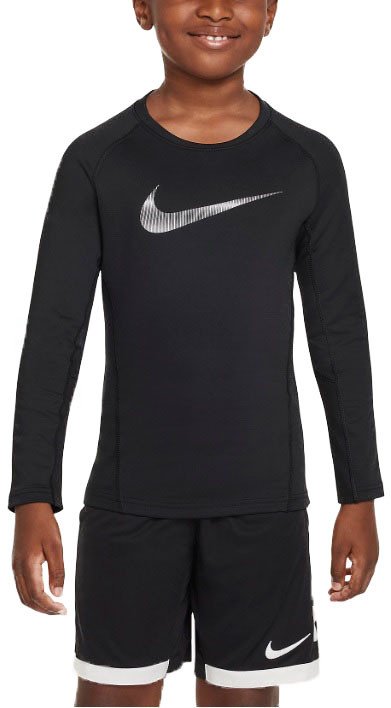 Triko s dlouhým rukávem Nike  Pro Warm Crew Sweatshirt Kids