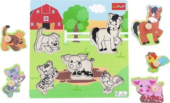 TREFL Dřevěná vkládačka Farma