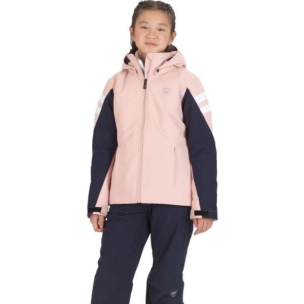 Rossignol GIRL SKI JKT Dívčí lyžařská bunda, růžová, velikost 8