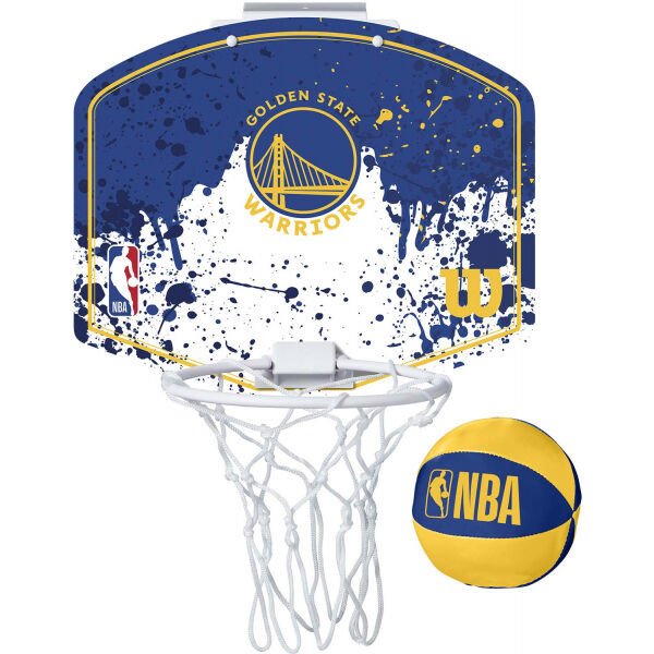 Wilson NBA MINI HOOP WARRIORS Mini basketbalový koš, modrá, velikost UNI