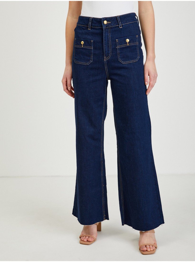 Tmavě modré dámské flared fit džíny ORSAY - Dámské