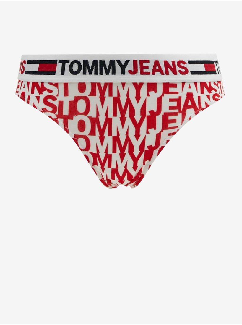 Bílo-červené dámské vzorované kalhotky Tommy Jeans - Dámské