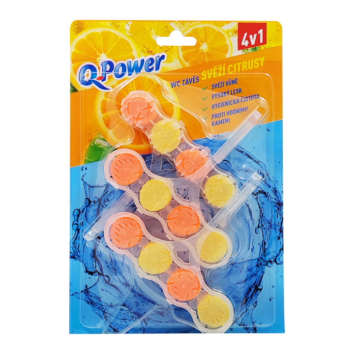 Q-Power Tuhý WC závěs Svěží citrusy 3ks