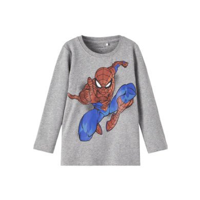 name it Košile s dlouhým rukávem Spider man Nmmoktav Grey Melange