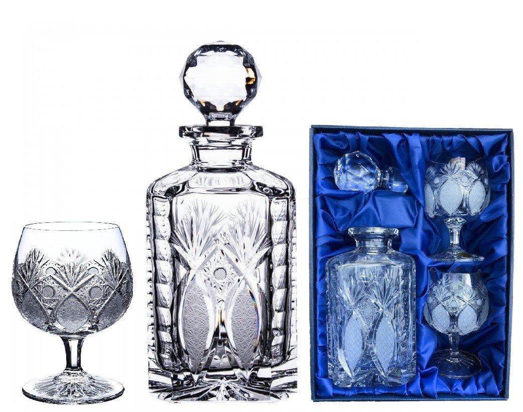 Onte Crystal Bohemia Crystal ručně broušený set na brandy a whisky Exclusive 1+2