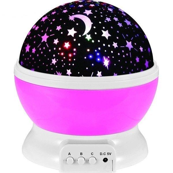 Projektor noční oblohy Classic - bílý-růžový