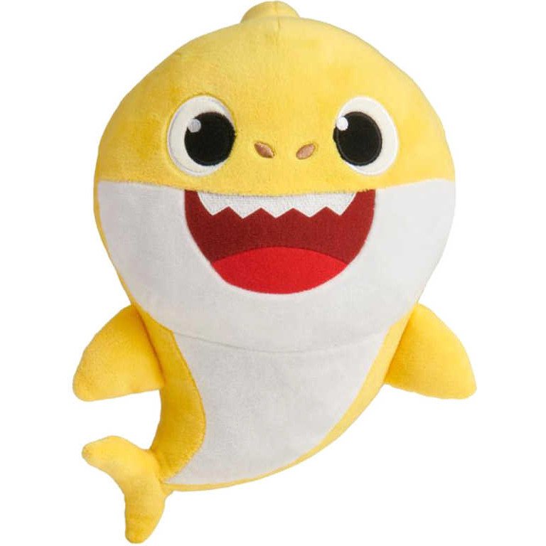 Plyšový Baby Shark na baterie se zvukem - žlutý