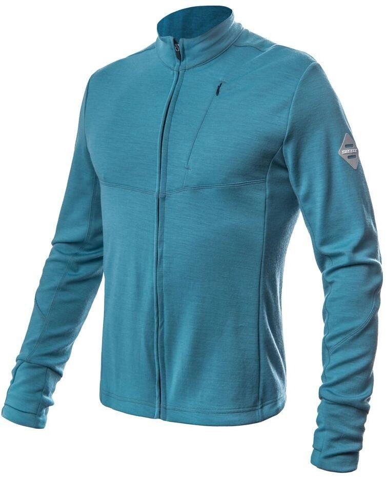 Sensor Merino Upper pánská mikina celozip mint blue S