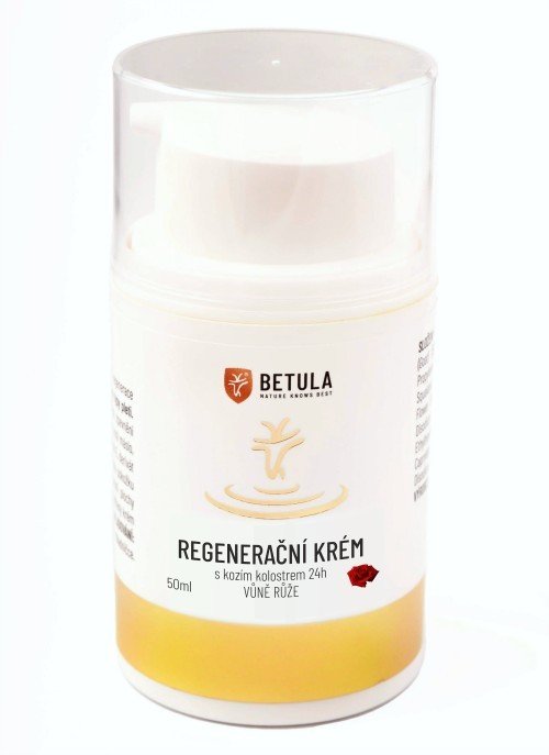 Betula pendula Regenerační krém s kozím kolostrem 24 h s vůní růže 50 ml