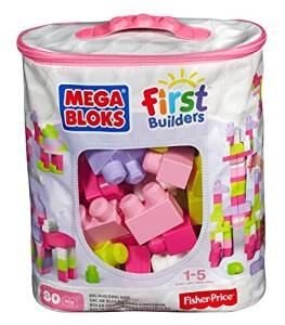 Mega Bloks First Builders PYTEL KOSTEK (80) růžový