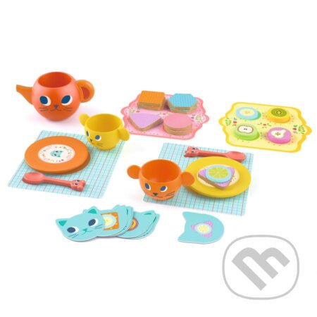 Sada pre rolové hry: Maškrtné mačky- hra na stolovanie, čajová súprava - Djeco