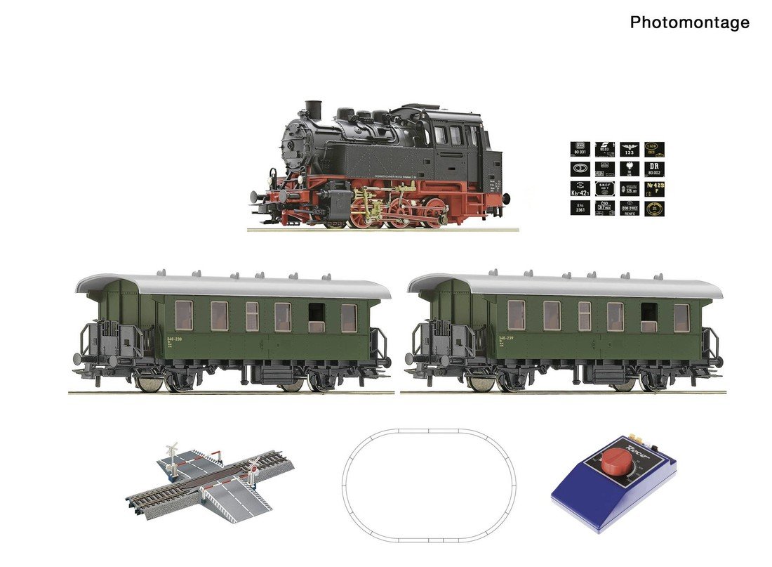 Roco 51161 Startovací set s parní lokomotivou a osobním vozem BR 80 H0